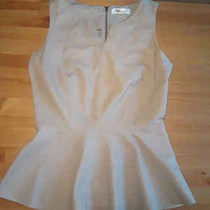 My Tribe Beige Leather Peplum Top
